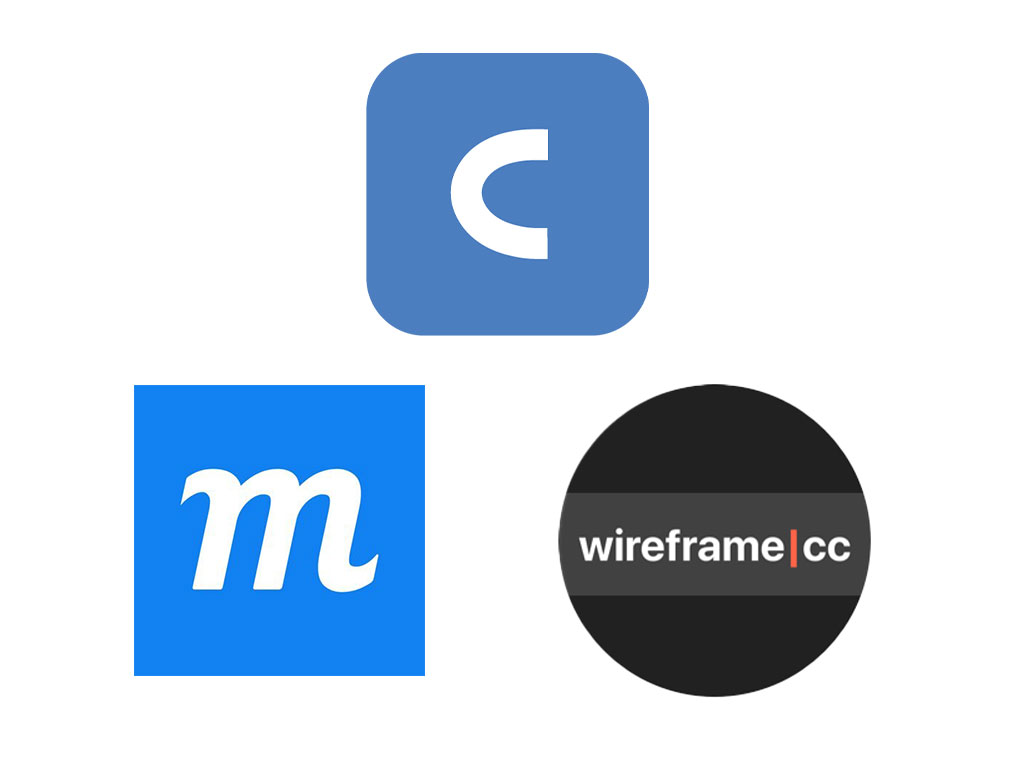 Cacoo、Moqups、Wireframe.ccのアイコンの画像